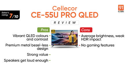 Cellecor CE-55U PRO 55-inch QLED Smart TV Review: Big Screen, Small Price