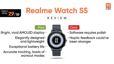 Realme Watch S5 review: elegantly designed and feature loaded