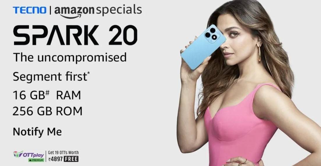 TECNO లాంచ్‌కి ముందు అమెజాన్‌పై లిస్టైన Tecno Spark 20 91Mobiles Telugu