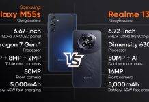 Samsung Galaxy M55s vs Realme 13: రూ.20,000 లోపు ఏది బెటర్ ఫోన్?
