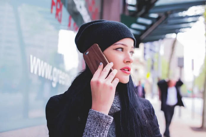 Girl using smartphone