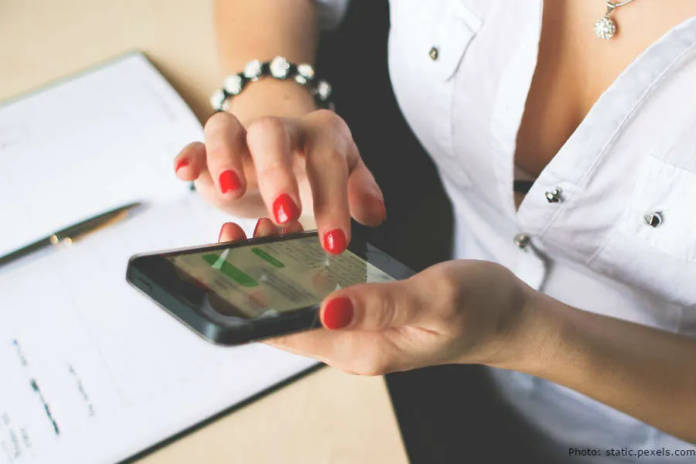 Girl using whatsapp