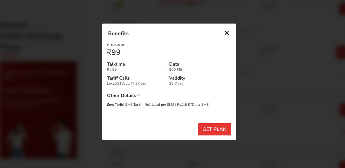 Airtel chpeast 28 days vailidity recharge plan rs 99 data calling minutes 