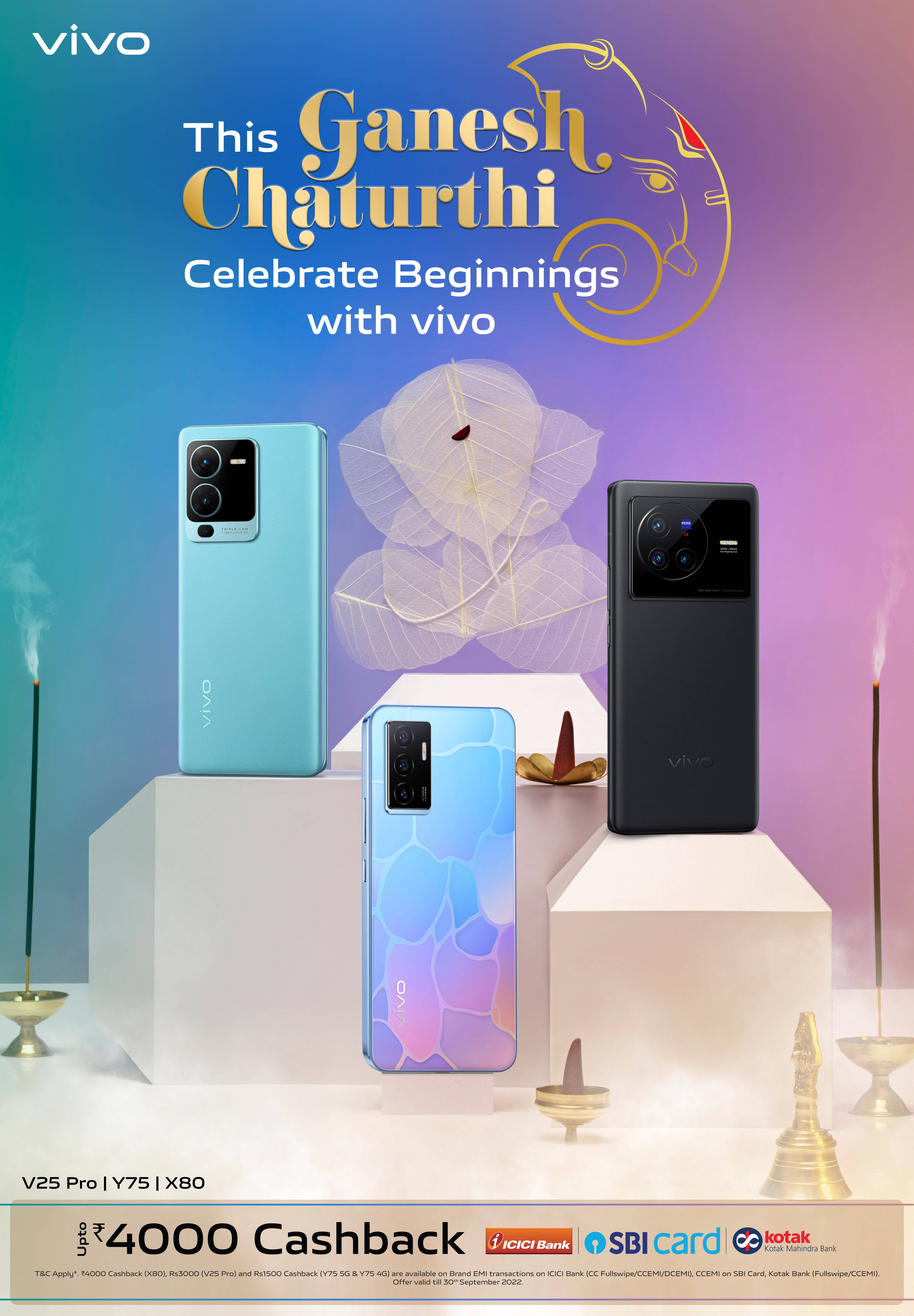 Vivo ganesh chaturthi offer discount on vivo x80 series v25 pro and y75 smartphone 
