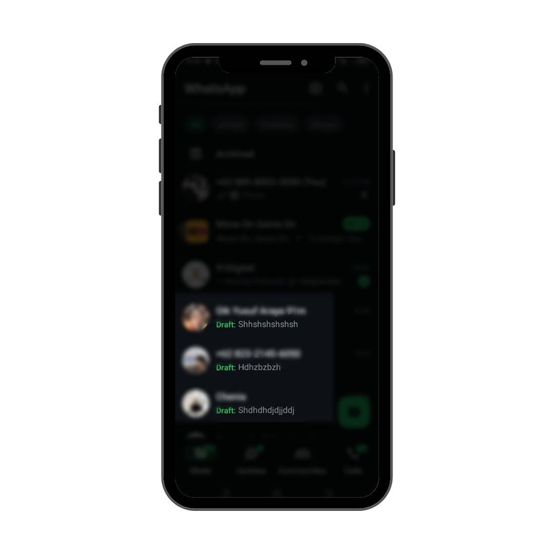 Penulis mencoba fitur WhatsApp Draft