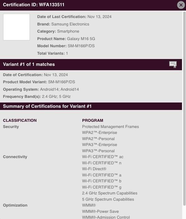 Nama Galaxy M16 5G Muncul di Sertifikasi Beserta Satu Ponsel Samsung Lainnya