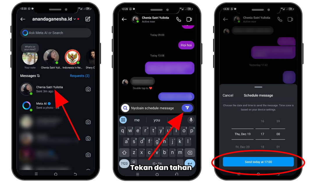 cara menjadwalkan pesan di DM Instagram