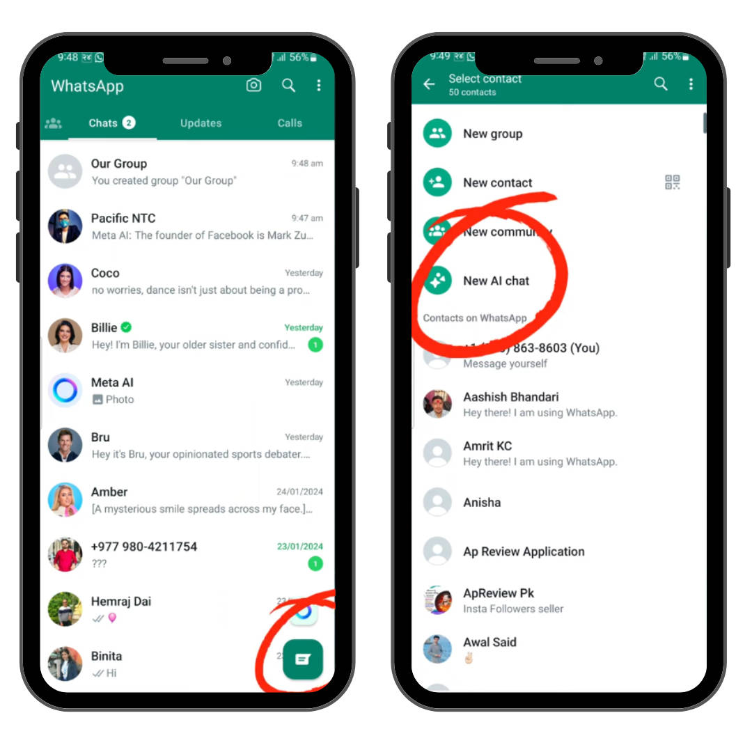 cara menggunakan meta AI di whatsapp