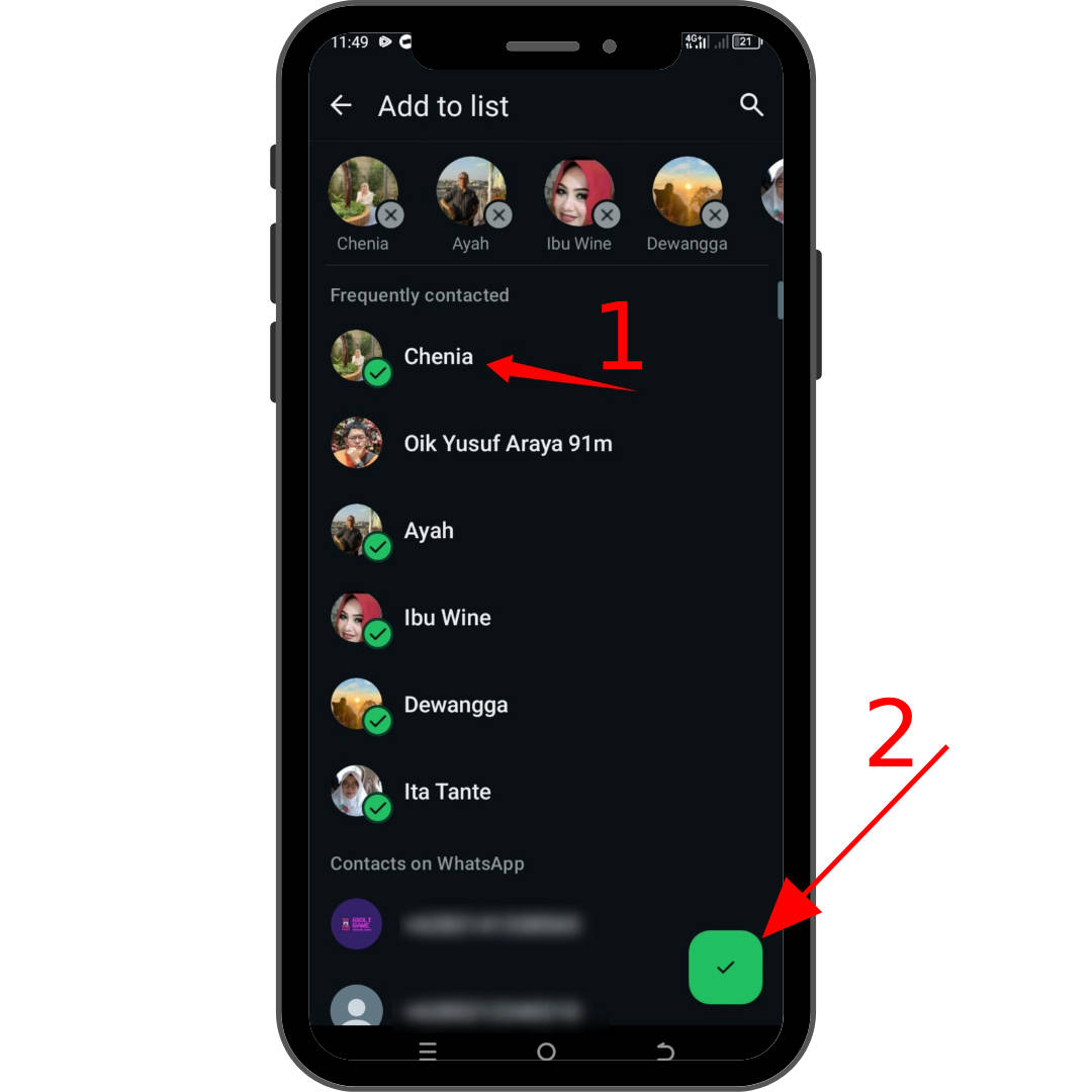 whatsapp list