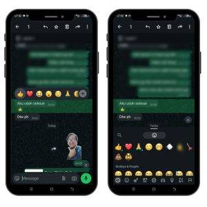 Menu reaksi di WhatsApp dapat dimunculkan dengan double tap.