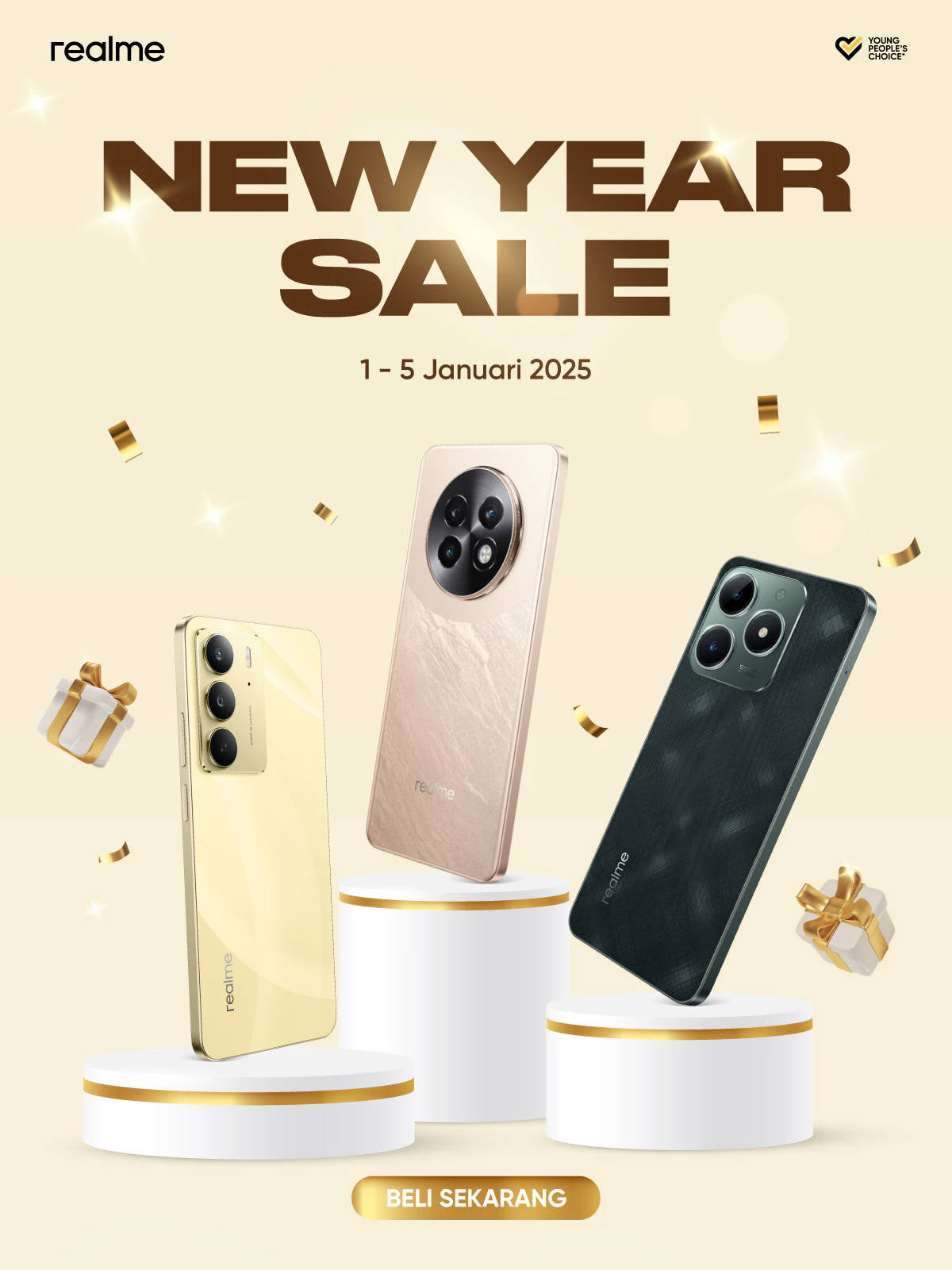 Banner New Year Sale dari Realme