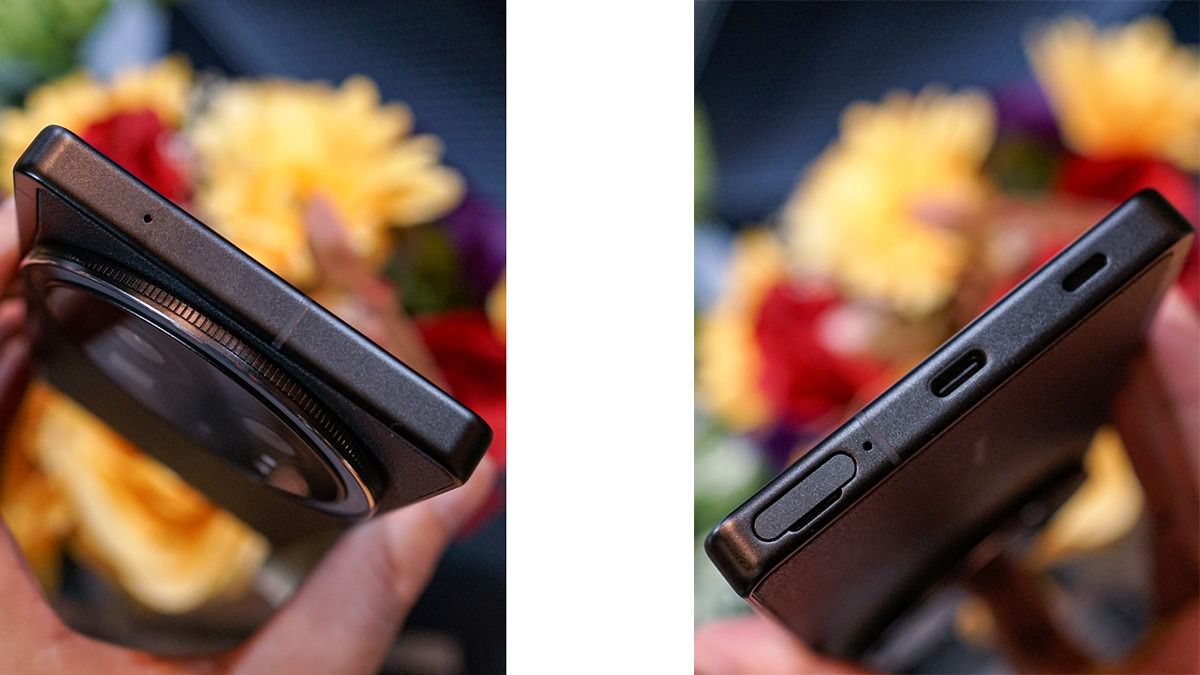 Sisi atas dan bawah Sharp Aquos R9 Pro.