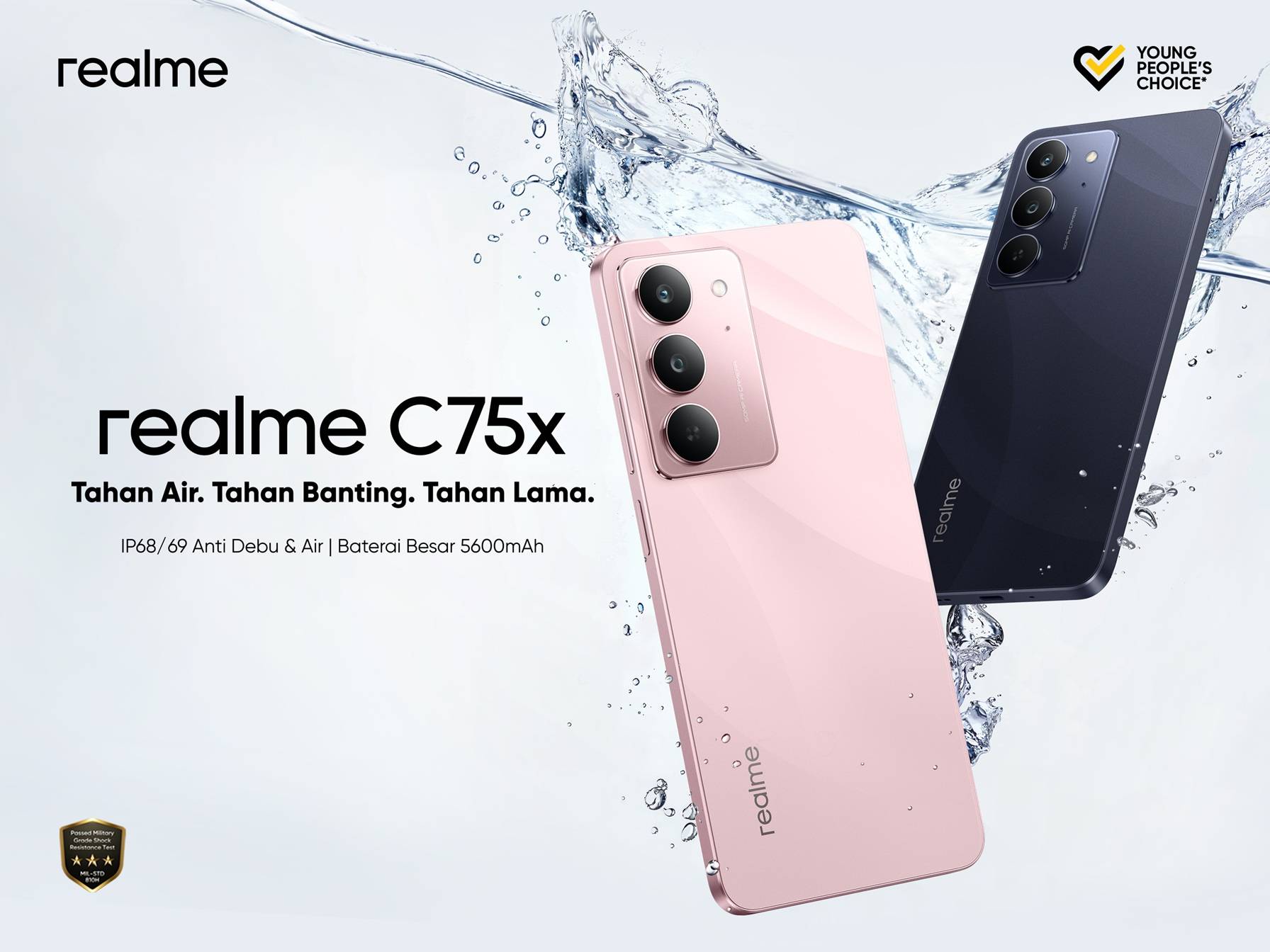 Realme C75x Rilis di Indonesia Besok, HP Terjangkau Bersertifikasi IP69