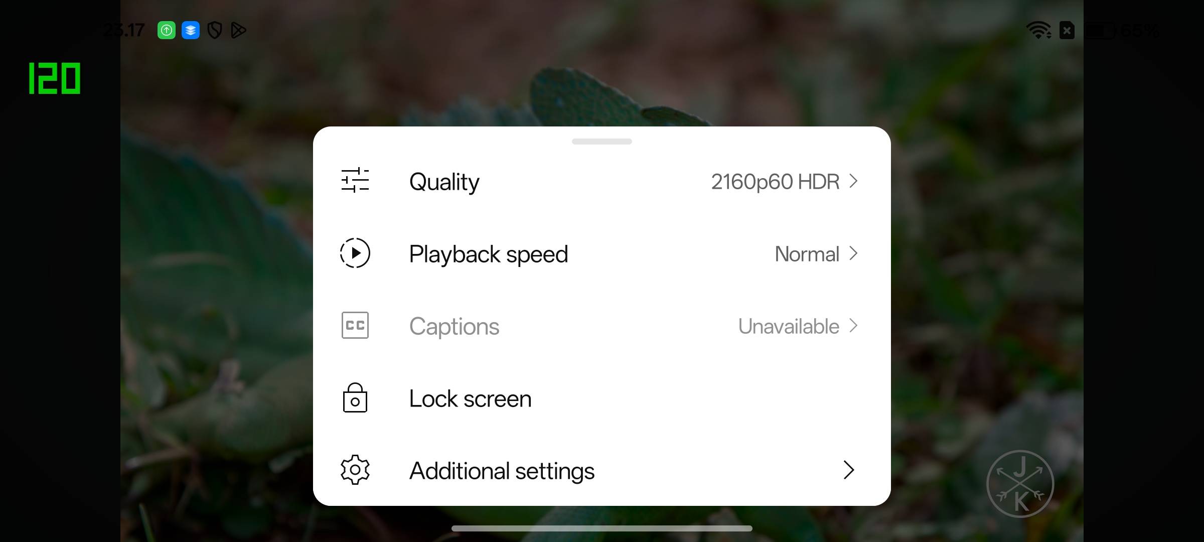 Menonton video HDR di YouTube (Oppo Reno 13 F 5G).