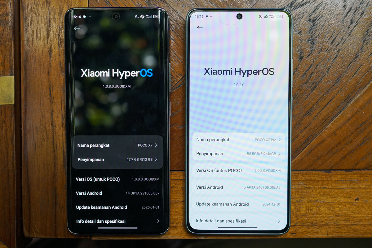 Poco X7 (kiri) dan X7 Pro (kanan)