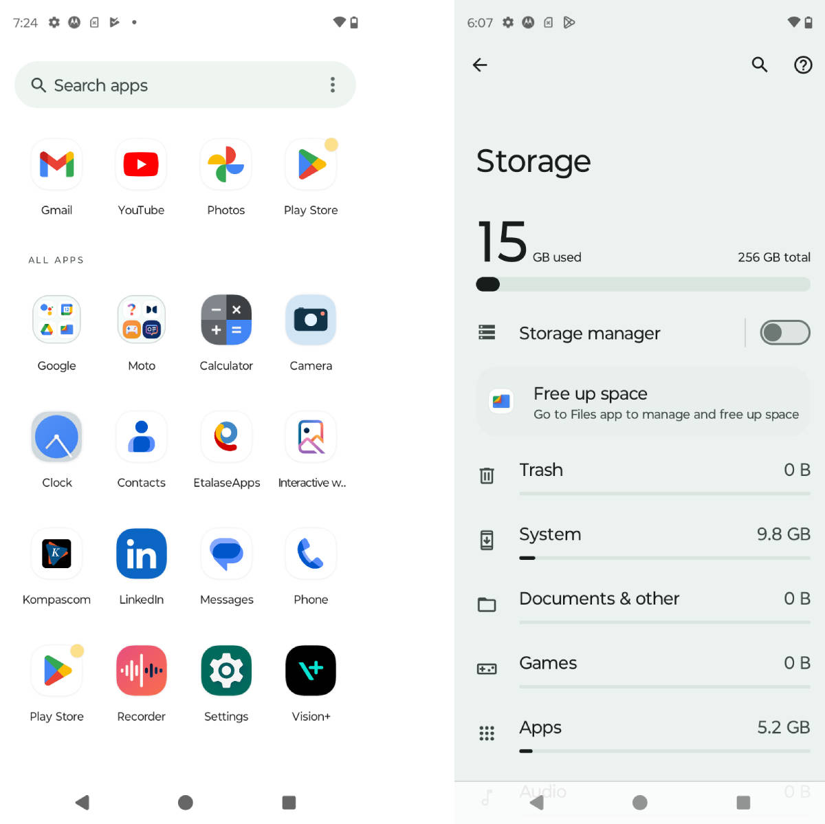 Tampilan antarmuka Moto G45.