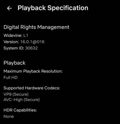Spesifikasi playback di Netflix, mendukung Widevine L1