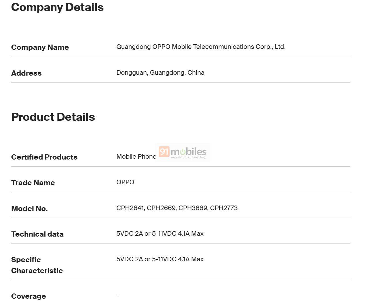 Oppo A5i (CPH2773), Oppo A40/A40M (CPH2669), Oppo A3x (CPH2641), dan Oppo A60 (CPH3669) muncul di basis data SGS Fimko.