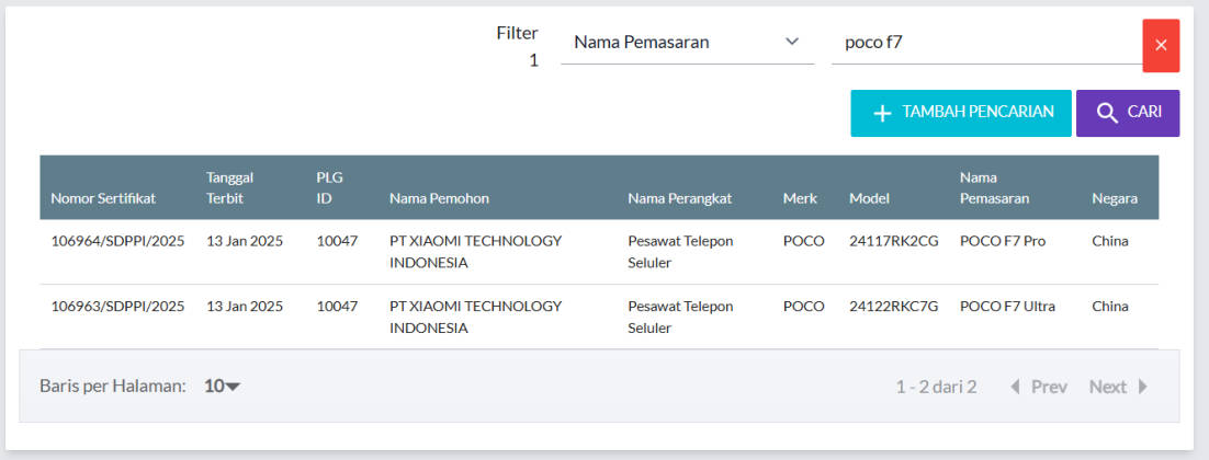 Poco F7 Pro dan Ultra terdaftar di basis data SDPPI Postel.