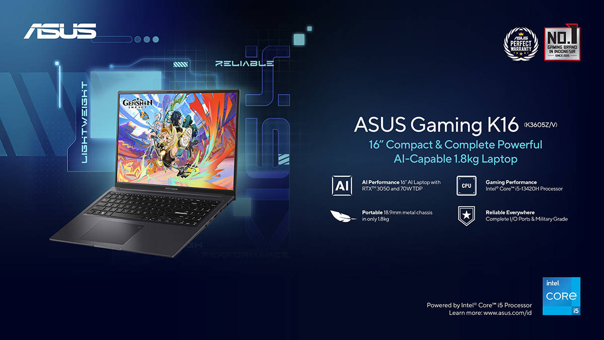 Asus Gaming V16 dan K16 Masuk Indonesia, Duo Laptop Game Harga Mulai Rp 10 Jutaan