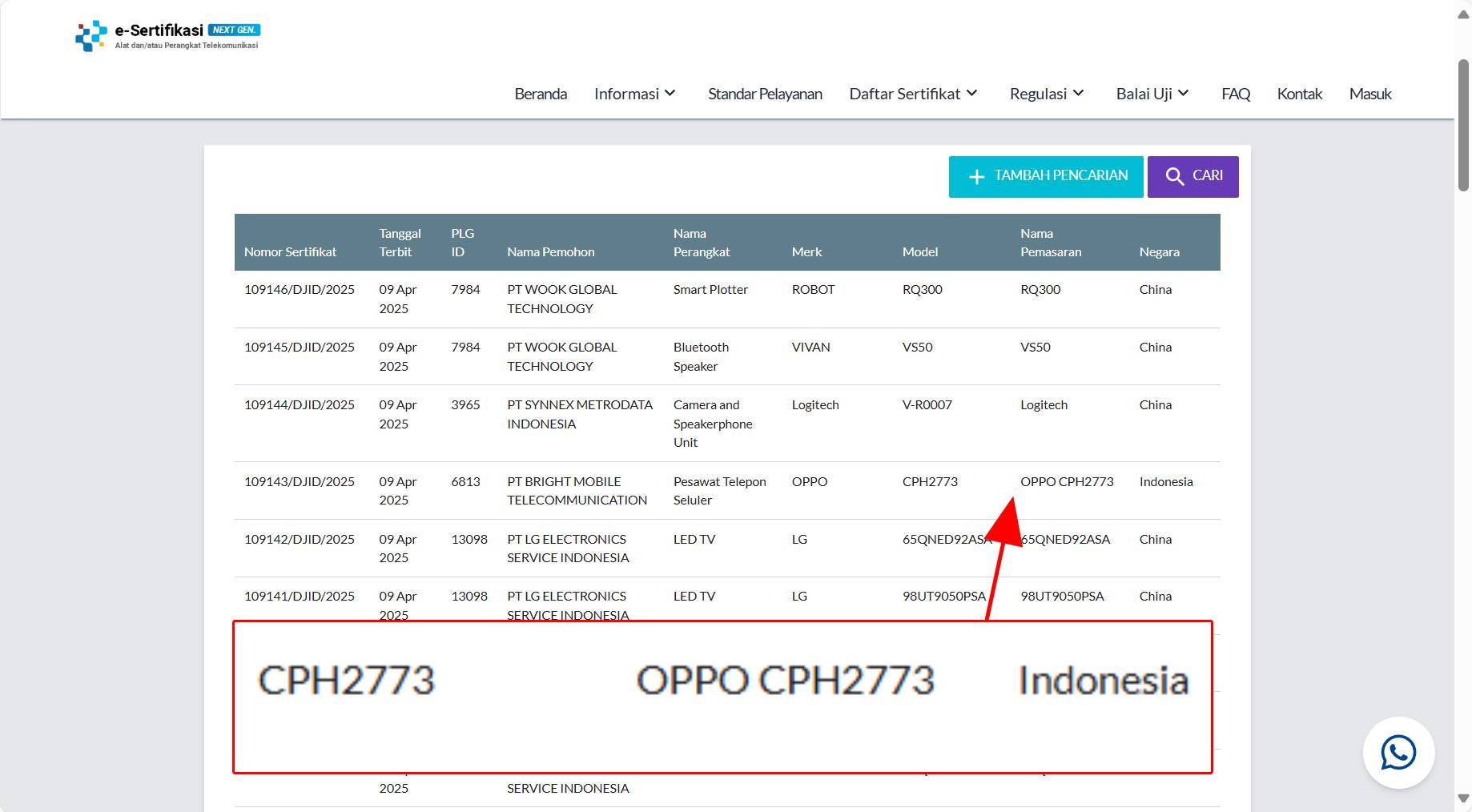 Oppo A5i muncul di basis data SDPPI Postel.