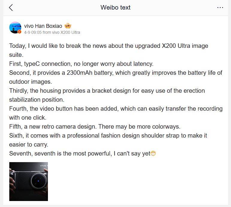 Vivo X200 Ultra Punya Aksesori Photography Kit, Mirip Xiaomi 15 Ultra