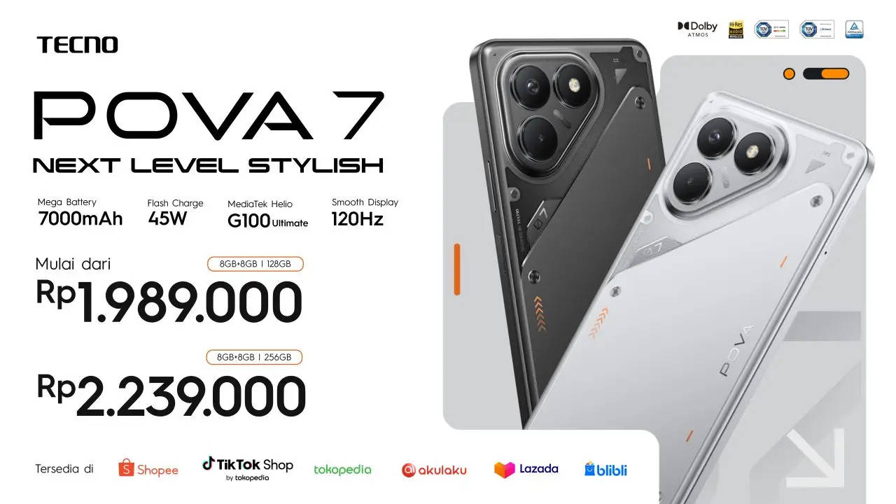 Daftar harga Tecno Pova 7