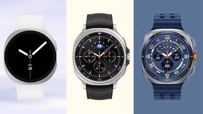 Galaxy Watch 8 (kiri), Galaxy Watch 8 Classic (tengah), Galaxy Watch Ultra 2 (kanan). Sumber: Evan Blass via India Today.