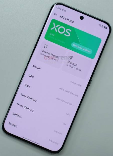 Tampilan "My Phone" pada Infinix Hot 60 Pro Plus.