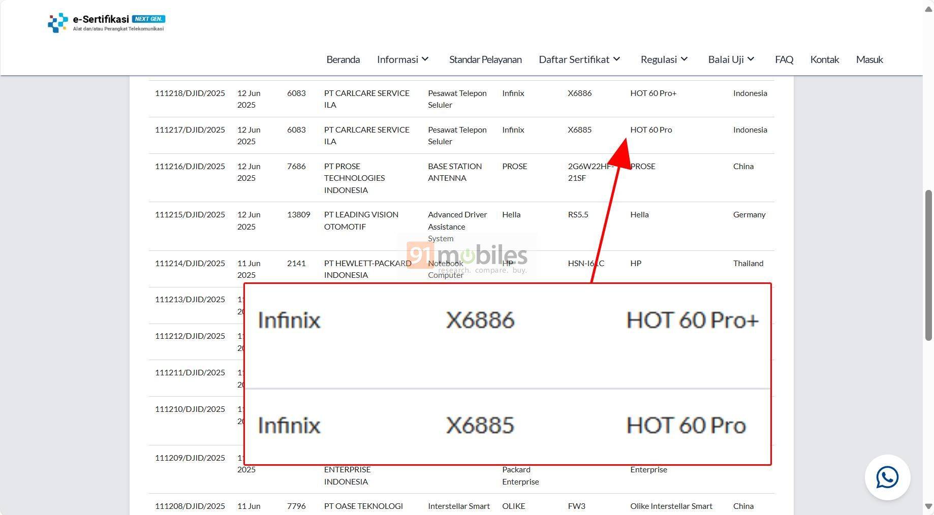 Infinix Hot 60 Pro dan Pro Plus "nongol" di basis data SDPPI Postel.