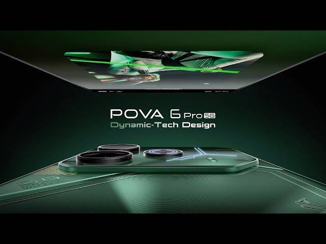 Tecno Pova 6 dengan konsep bodi Tech Dynamic Design.