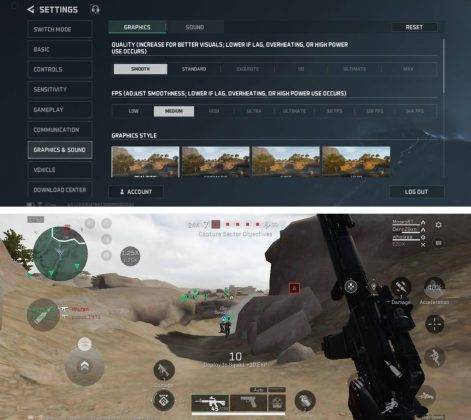 Delta Force pada Poco C71, cukup lancar pada pengaturan Smooth-Medium.