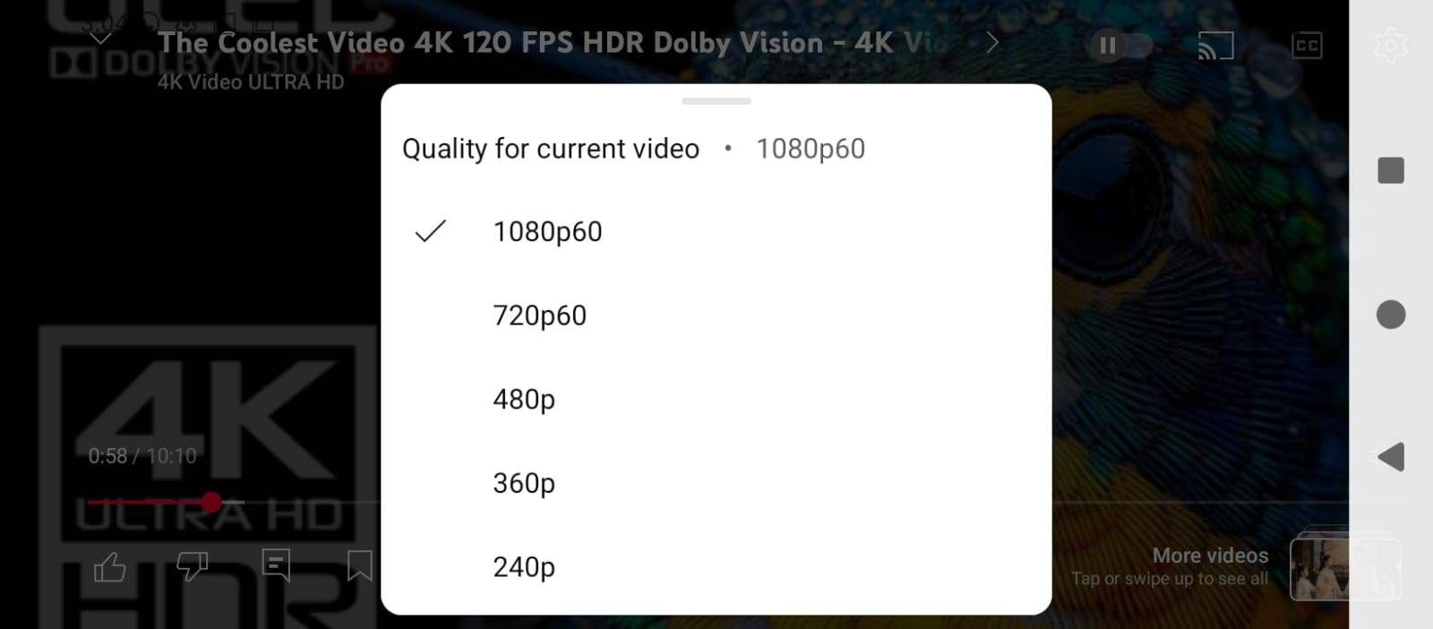 Resolusi tertinggi yang dapat diraih Poco C71 saat menonton video HDR 4K.
