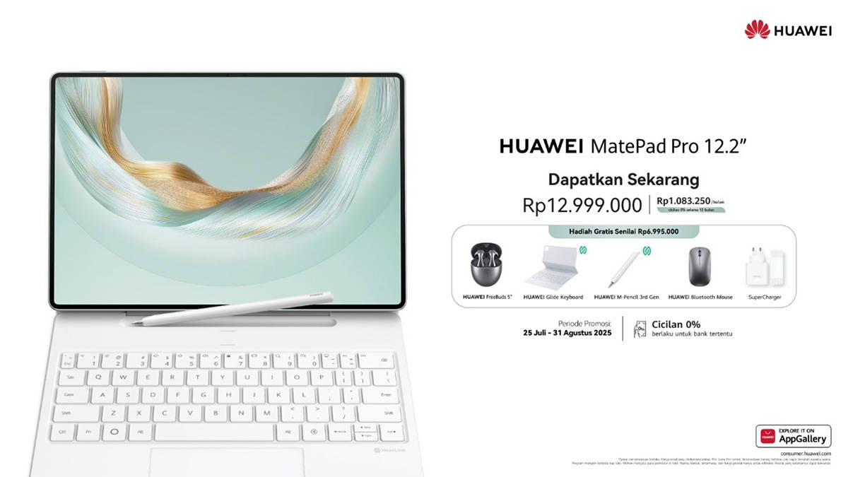 Huawei MatePad Pro 12.2 (2025) Resmi Dijual di Indonesia, Ada Bonus Rp 7 Juta