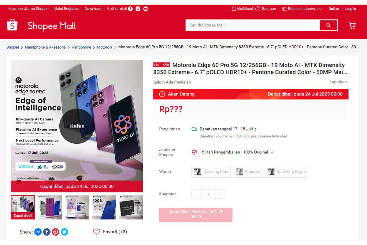 Motorola Edge 60 Pro Masuk Indonesia 17 Juli, Begini Spesifikasinya
