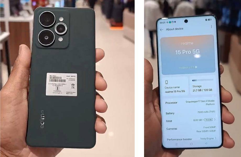 Bocoran desain bodi Realme 15 Pro.