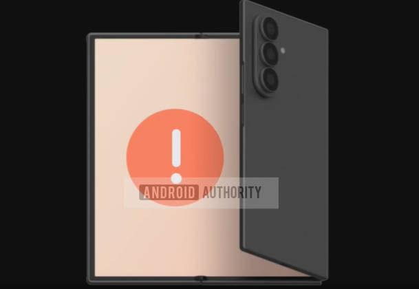 Peringatan untuk tidak melipat bagian kanan terlebih dahulu. Sumber: Android Authority.