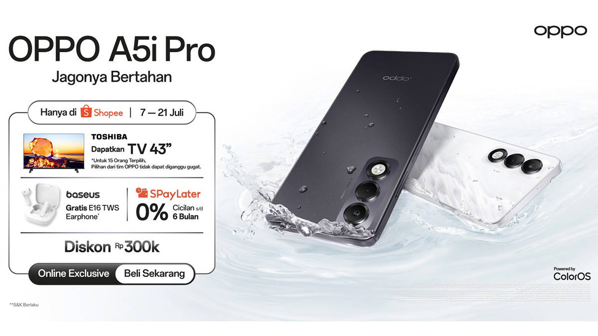 Oppo A5i Pro Masuk Indonesia, HP Rp 2 Jutaan Tahan Segala Kondisi