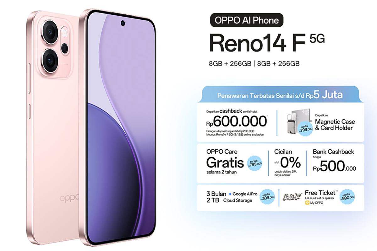 Oppo Reno 14 Series Sudah Bisa Dipesan di Indonesia, Ada Bonus hingga Rp 5 Juta