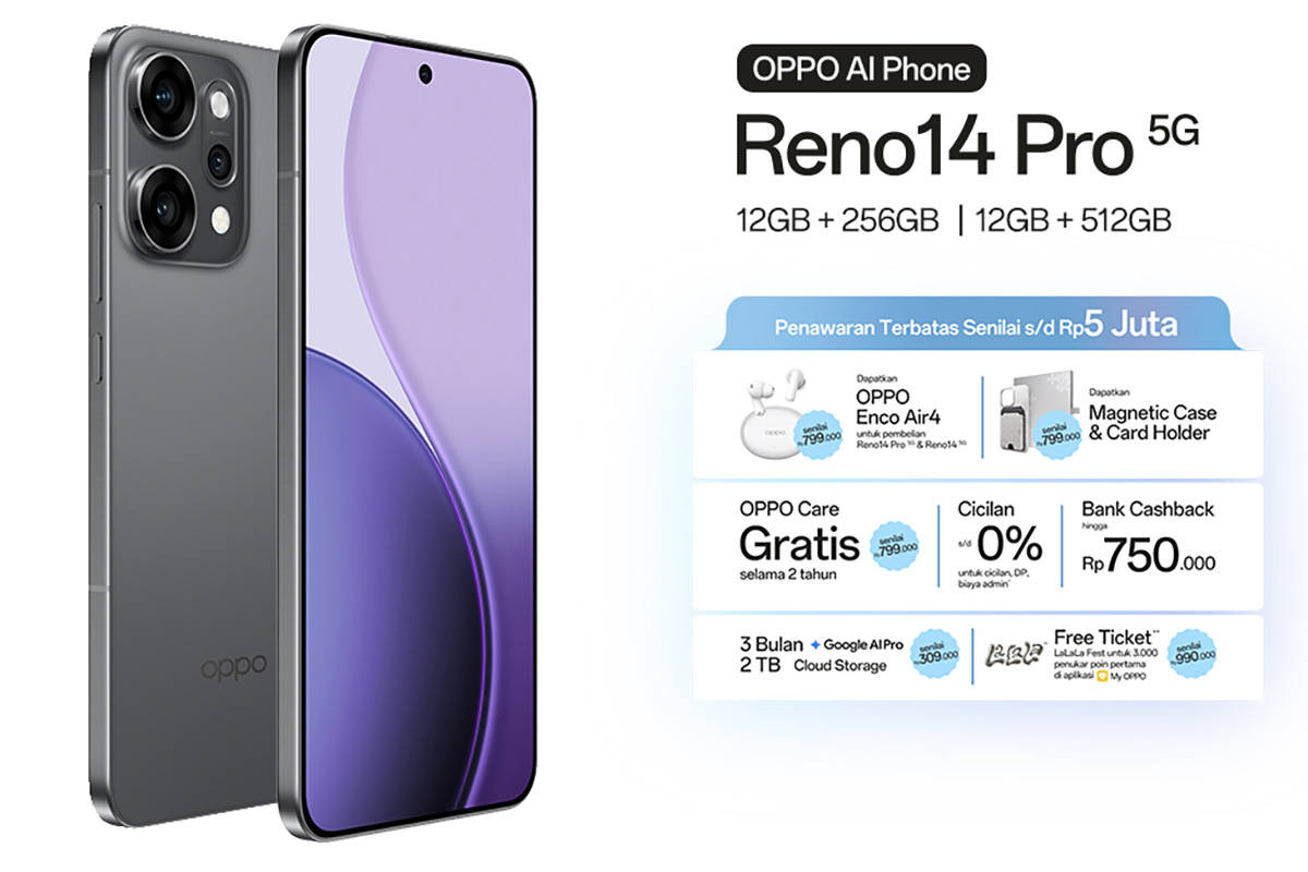 Oppo Reno 14 Series Sudah Bisa Dipesan di Indonesia, Ada Bonus hingga Rp 5 Juta