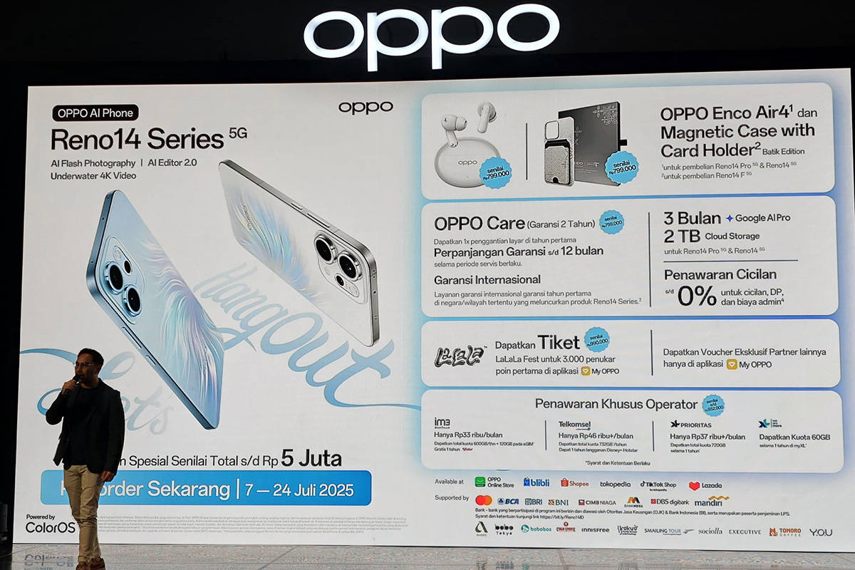 Oppo Reno 14 Series Sudah Bisa Dipesan di Indonesia, Ada Bonus hingga Rp 5 Juta