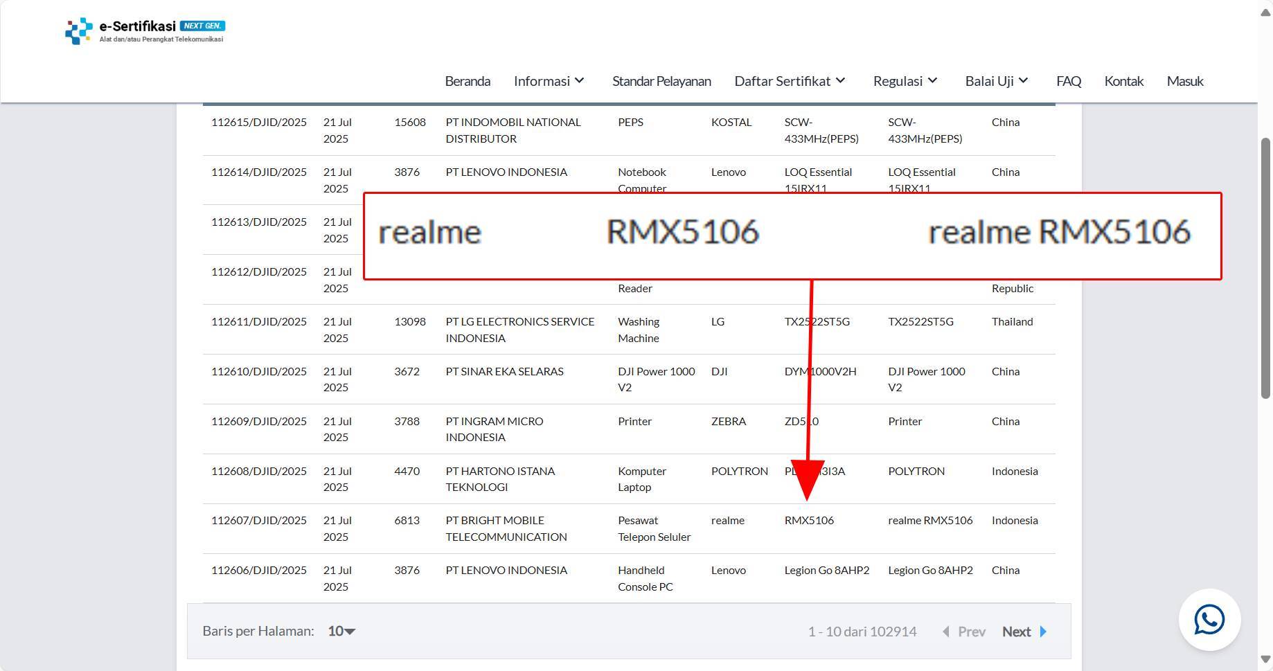 Realme 15 5G muncul di Postel, diduga bakal rilis di Indonesia dalam waktu dekat.