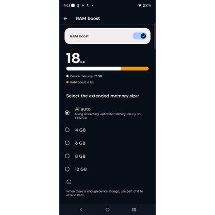 AI Learning pada Motorola Edge 60 Pro membantu perangkat menyesuaikan optimasi RAM menggunakan RAM Extension.