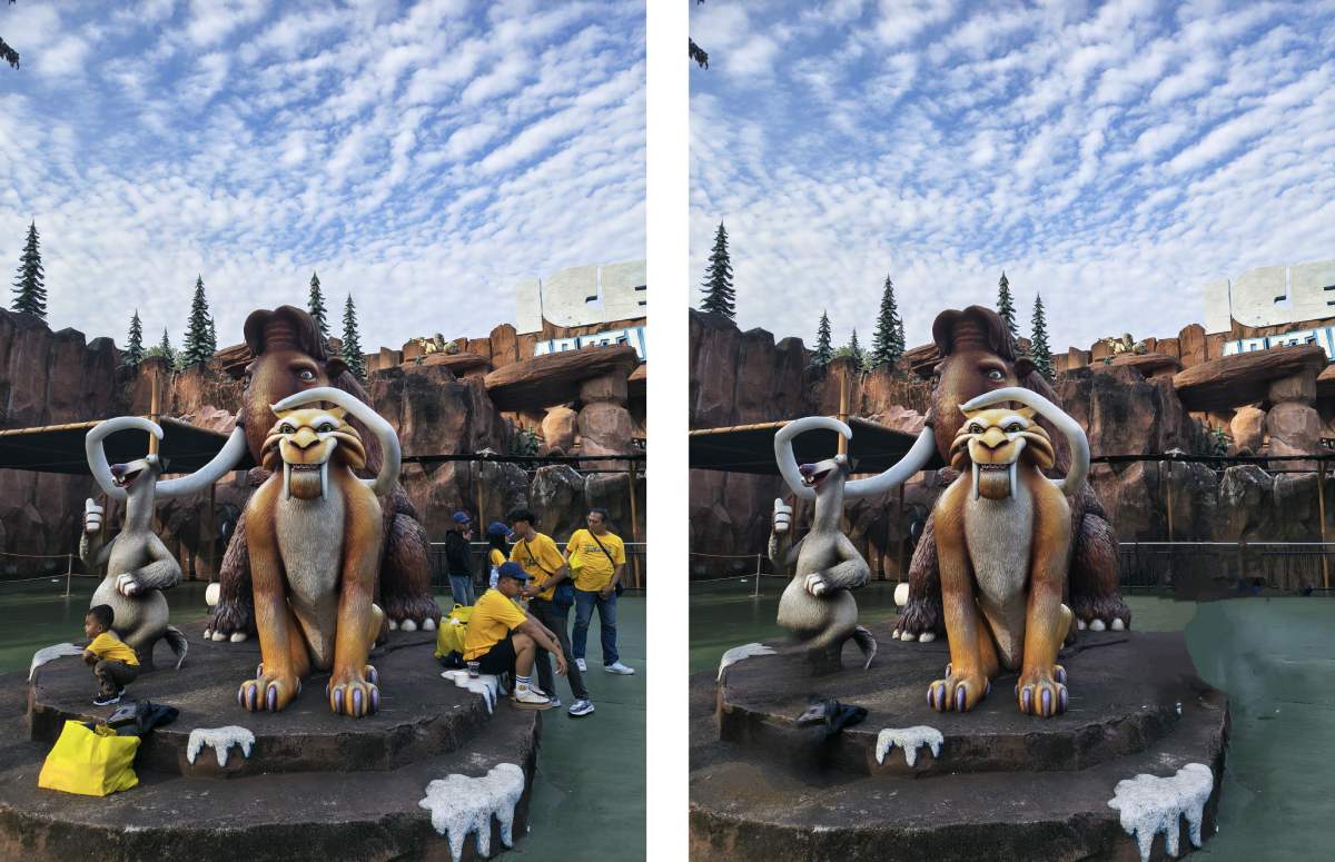 Sebelum dan setelah menggunakan Magic Eraser.