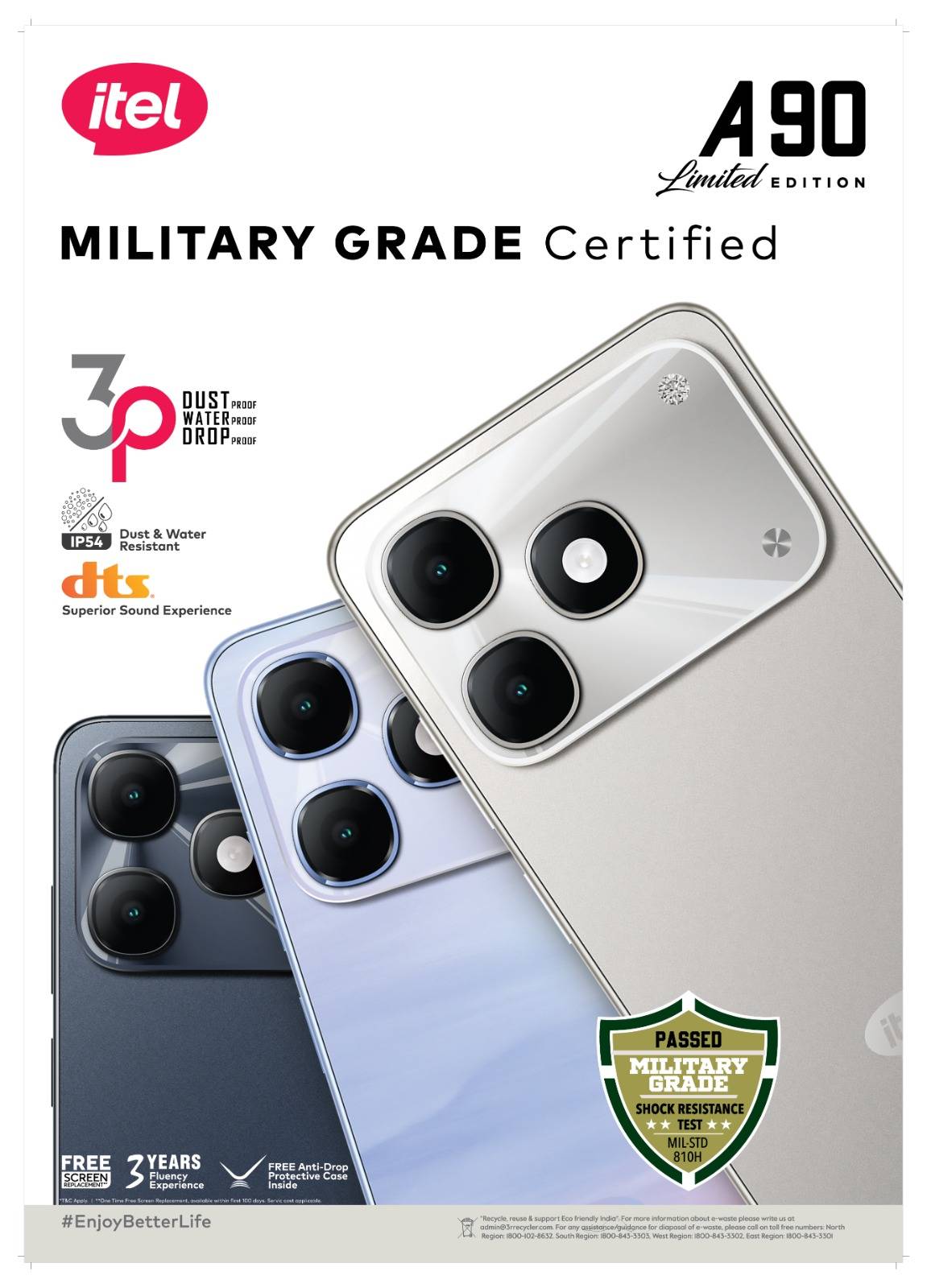 Poster penjualan Itel A90 Limited Edition untuk pasar India.