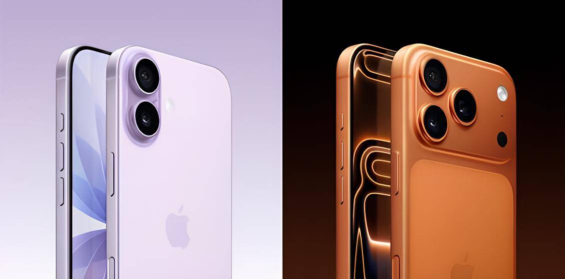 iPhone 17 (kiri), iPhone 17 Pro dan Pro Max (kanan)