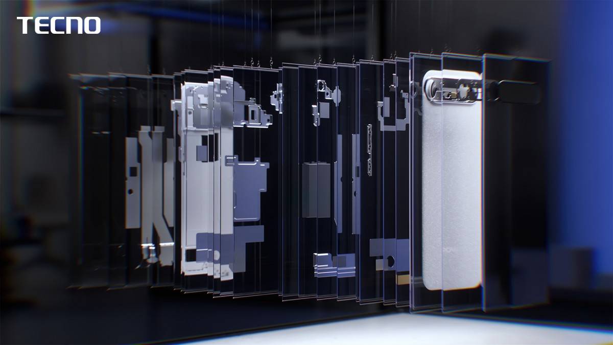 Tecno menggunakan teknologi Honeycomb Space Stacking untuk meraih ketebalan bodi yang sangat tipis.