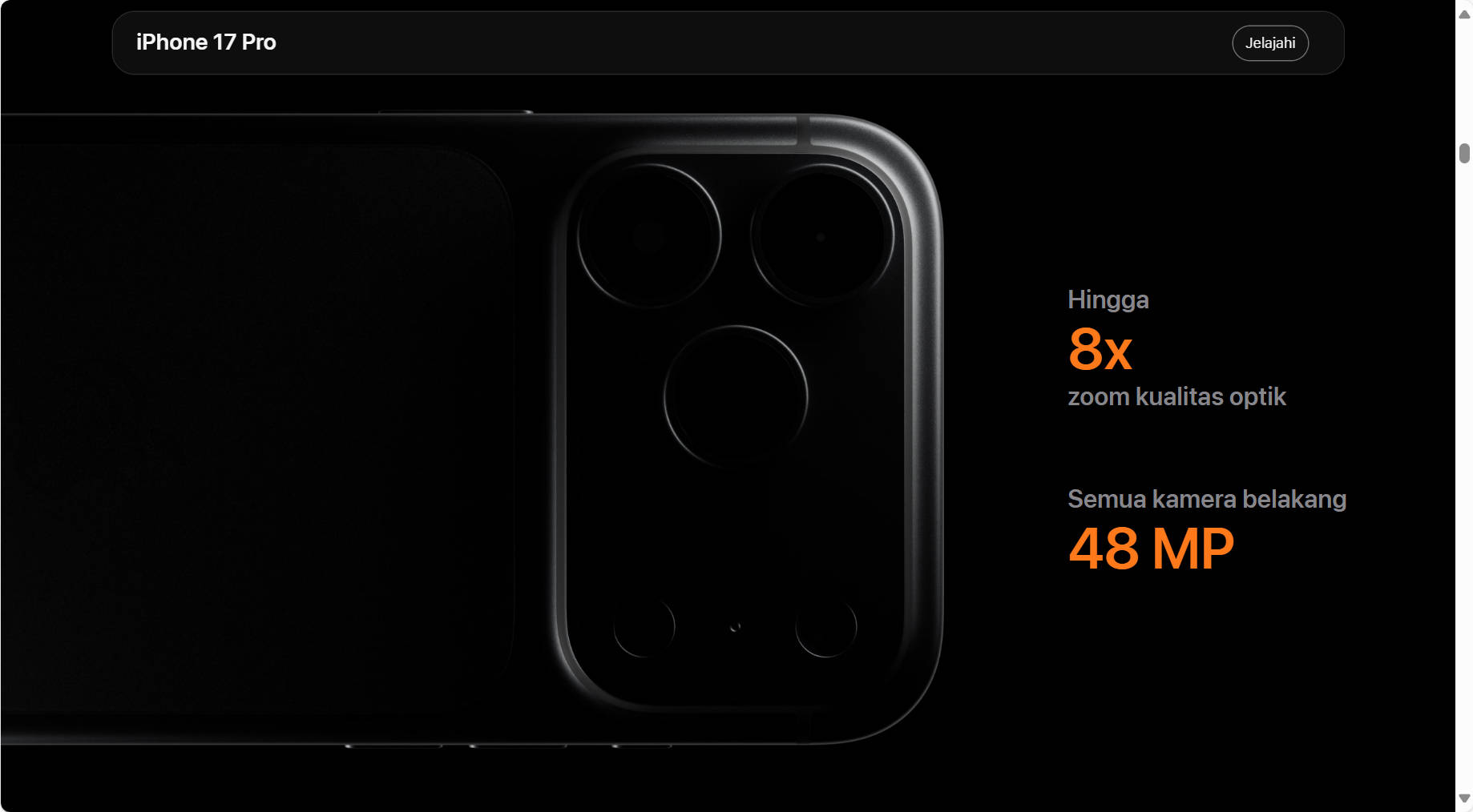 Kamera iPhone 17 Pro.