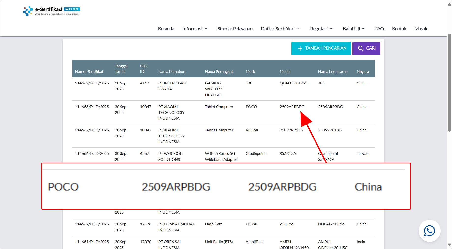 Poco Pad M1 masuk Postel.