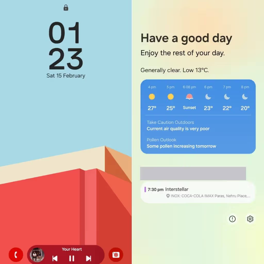 Now Bar (kiri) dan Now Brief (kanan)